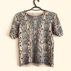 Vintage snakeskin print top